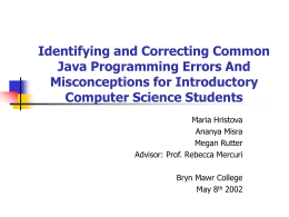 Identifying and Correcting Common Java Programming
