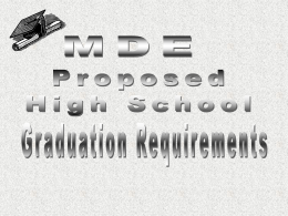 MDE Proposed High School Graduation Requirements