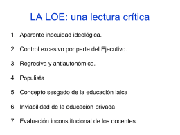 PROYECTO DE LEY DE EDUCACIÓN SUPERIOR Una