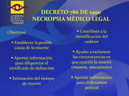 Decreto 786 de 1990 Necropsia médico legal