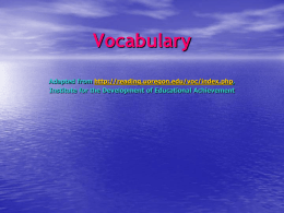 Vocabulary Adapted from