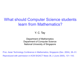 What Should Computer Science Students Learn From