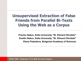 Unsupervised Extraction of False Friends from