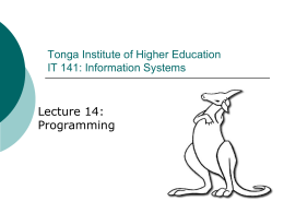 Information Systems 1: IT 141