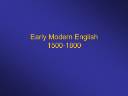 History of the English Language -