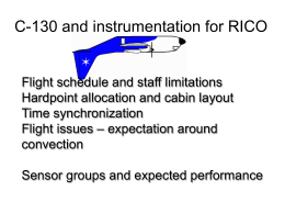 C-130 and instrumentation for RICO Flight schedule