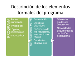Descripción de los elementos formales del programa