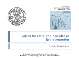 Logics for Data and Knowledge Representation -