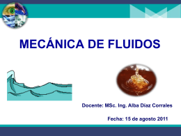 Mecánica de Fluidos - MSc. Alba Veranay Díaz