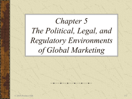 Chapter 5 The Political, Legal, and Regulatory