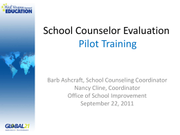 Pilot Training - Counselor Evaluation 2011