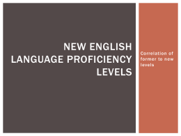 New English Language Proficiency Levels