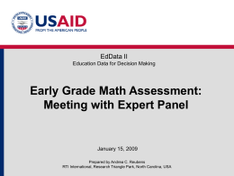 Early Grade Math Assessment Meeting with the