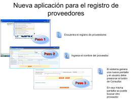 Nueva aplicación para el registro de proveedores