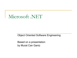 Microsoft .NET - Lehigh University
