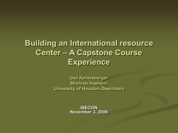 Building an International resource Center – A