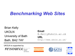 Benchmarking Web Sites - Vrije Universiteit