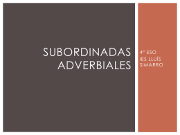 SUBORDINADAS ADVERBIALES - IES Dr. Lluís Simarro: