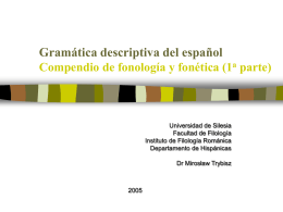 Gramática descriptiva del español Fonología y