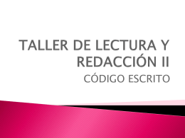 TALLER DE LECTURA Y REDACCIÓN II