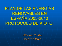 PLAN DE LAS ENERGÍAS RENOBABLES EN ESPAÑA