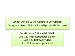 Ley Nº 004 de Lucha Contra la Corrupción,
