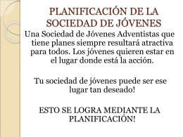 PLANIFICACIÓN DE LA SOCIEDAD DE JÓVENES