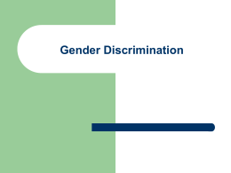 Gender Discrimination - Department of Psychology
