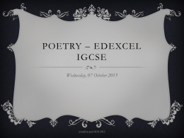 POETRY – Edexcel IGCSE