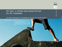 DC-Text: a simple text-based format for DC