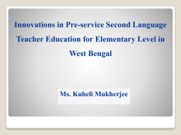 Innovations in Pre-service Second Language Teacher