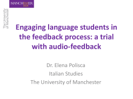 Engaging language students in the feedback
