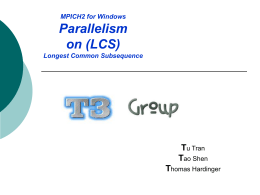 MPICH2 for Windows Parallelism on (LCS) Longest