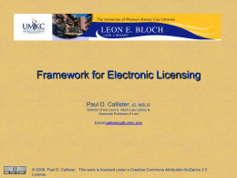 Framework for Electronic Licensing