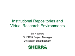 Institutional Repositories and Virtual Research