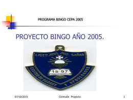 BINGO AÑO 2001 “Liceo José Domingo Cañas”