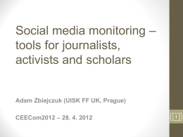 Monitoring sociálních médií ve firemní praxi -