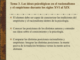 Tema 3. Las ideas psicológicas en el racionalismo