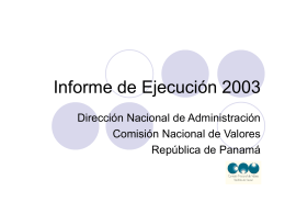 Informe de Ejecución 2003