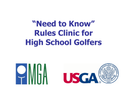The Rules of Golf in Brief