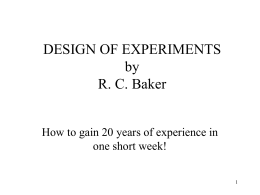 DESIGN OF EXPERIMENTS - University of Texas at