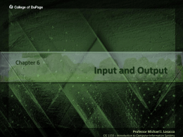 Input and Output - College of DuPage