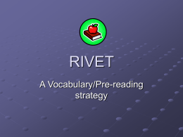 Rivet” A vocabulary/pre