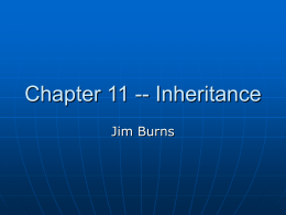 Chapter 11 -- Inheritance