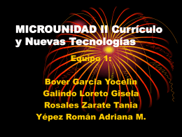 MICROUNIDAD II Currículo y Nuevas Tecnologías