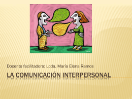 LA COMUNICACIÓN INTERPERSONAL