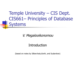 Temple University – CIS Dept. CIS661 – Principles