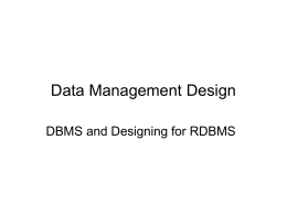 Data Management Design - Universiti Putra Malaysia