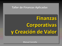 Finanzas Corporativas y Creación de Valor