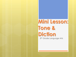 Mini Lesson: Tone & Diction